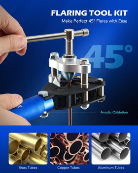 Orion Motor Tech closeup of the self-centering flare yoke demonstrating accurate alignment and consistent flares