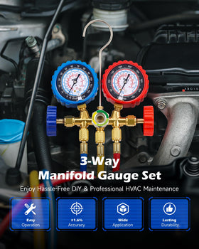 Orion Motor Tech hybrid high and low gauges close-up offering accurate durable readings