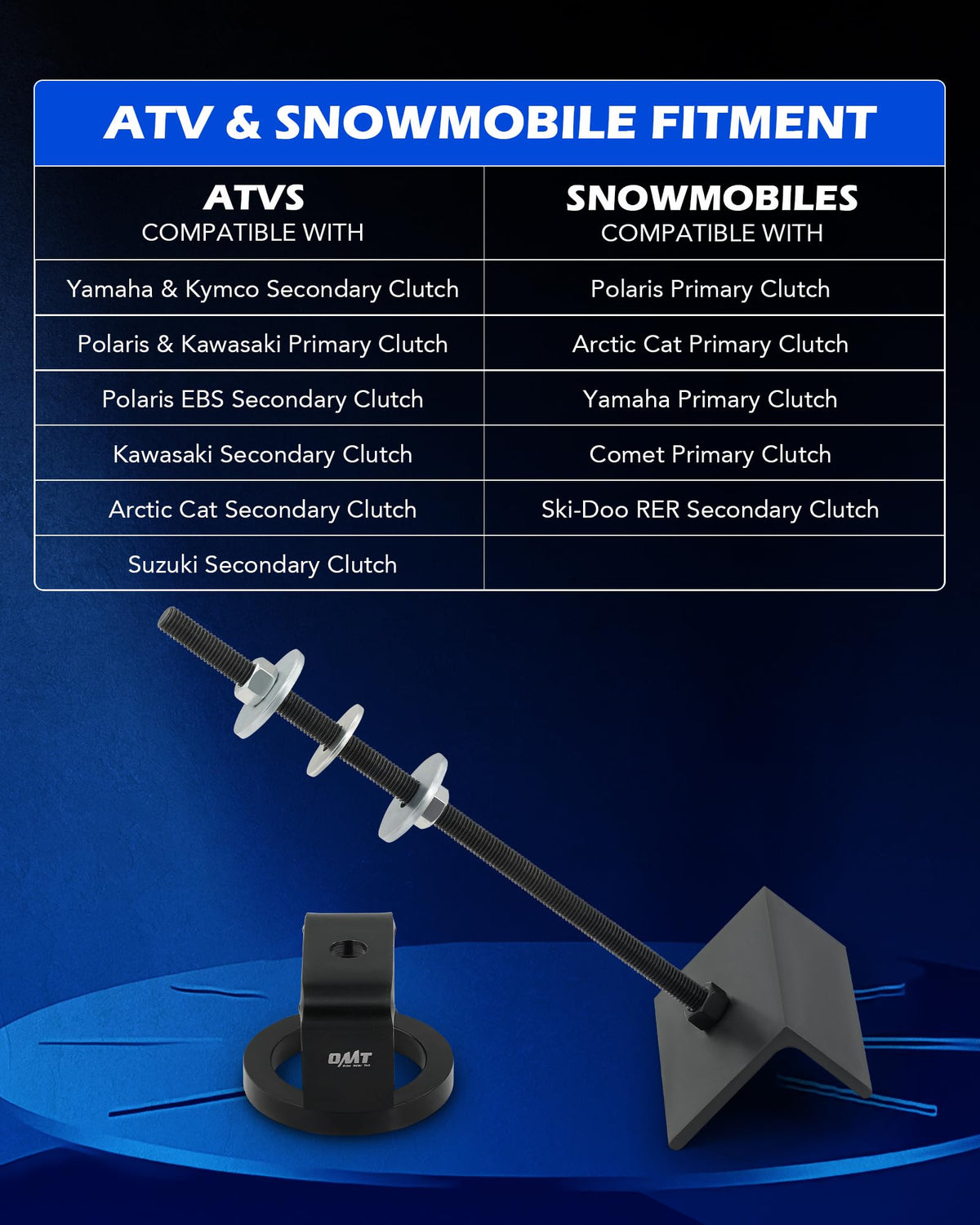 Orion Motor Tech tool applied to a snowmobile primary clutch for safe component removal