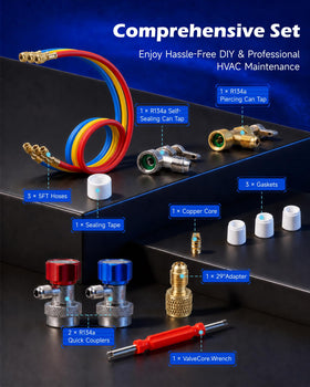 Orion Motor Tech blue red yellow 5ft hoses displaying reinforced construction and safety