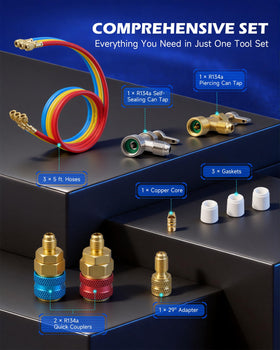 Orion Motor Tech color-coded hoses showing red blue yellow for fast identification