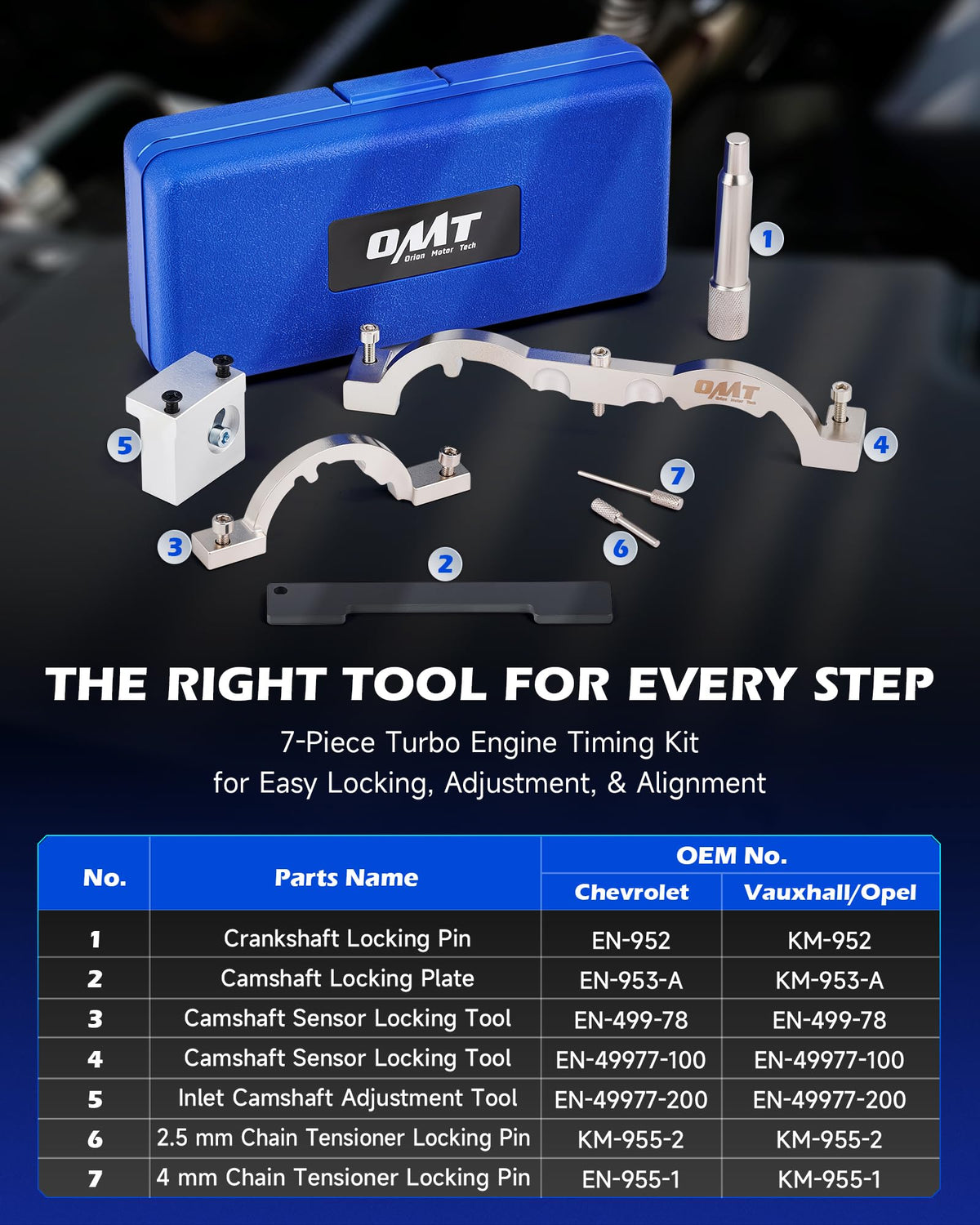 Orion Motor Tech crankshaft locking pin engaged and saving setup time