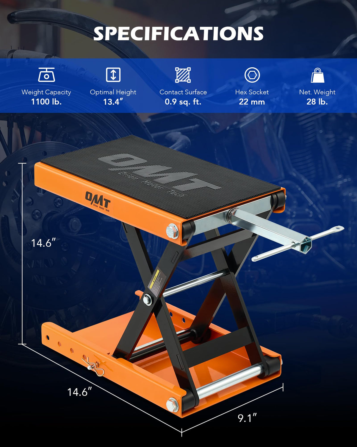 Orion Motor Tech close-up of steel deck texture and welds enhancing durability