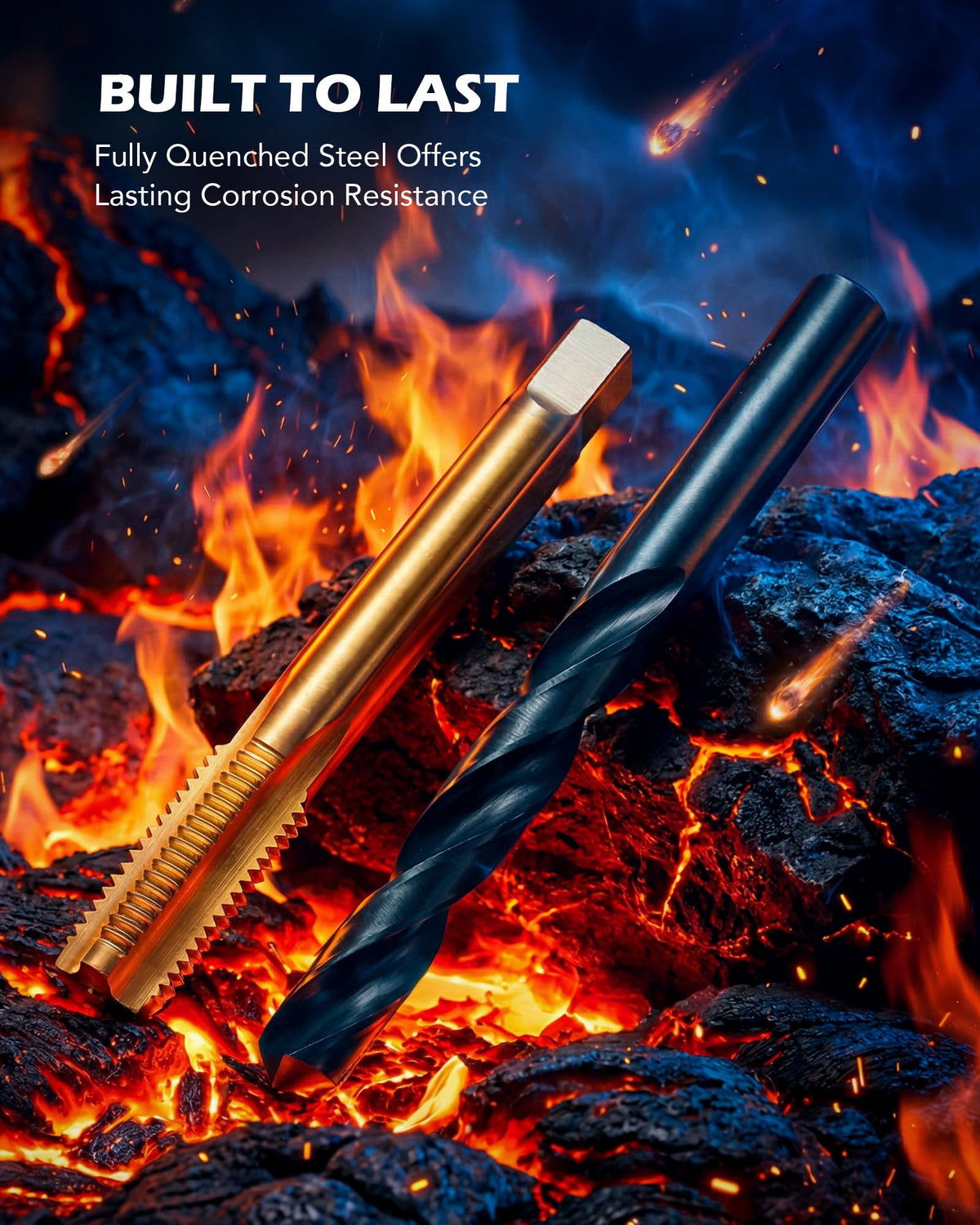 Orion Motor Tech drill bits angled detail emphasizing high-speed steel strength