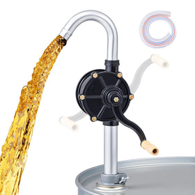 Orion Motor Tech front view of drum pump showing full assembly and portability