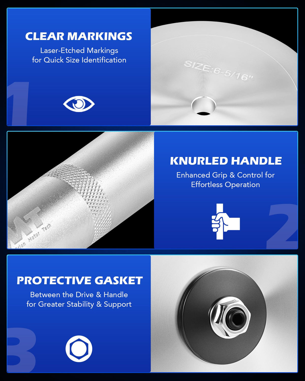 Orion Motor Tech extension handle detail providing extra reach and control