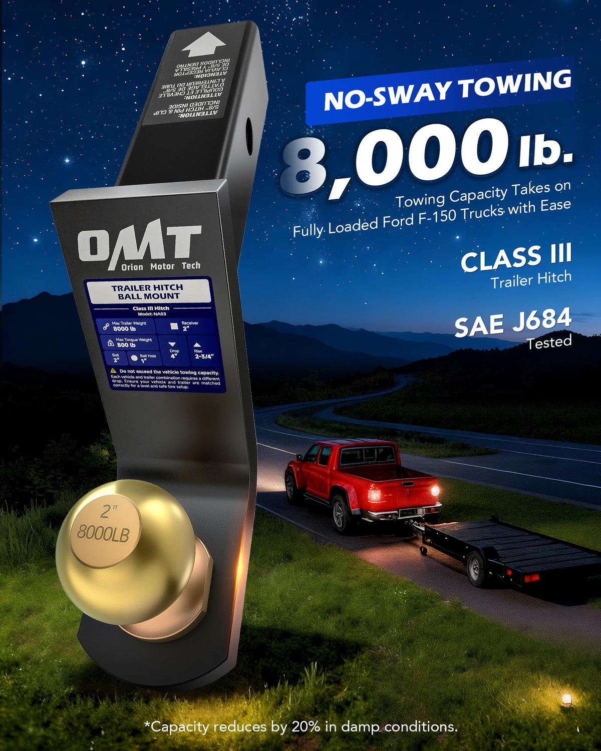 Orion Motor Tech powder-coated arm texture resisting chips and rust