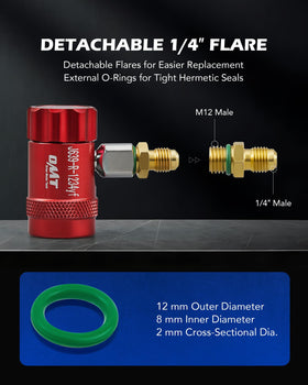 Orion Motor Tech detachable 1/4 inch flare fittings and threads for leak-resistant hose attachment