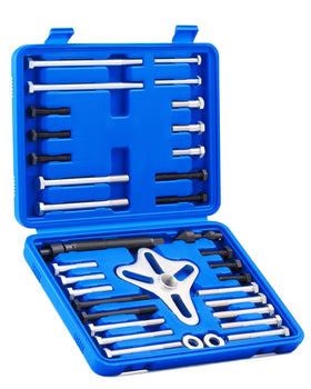 Orion Motor Tech front packaging showing full 49-piece puller kit and contents benefit organization