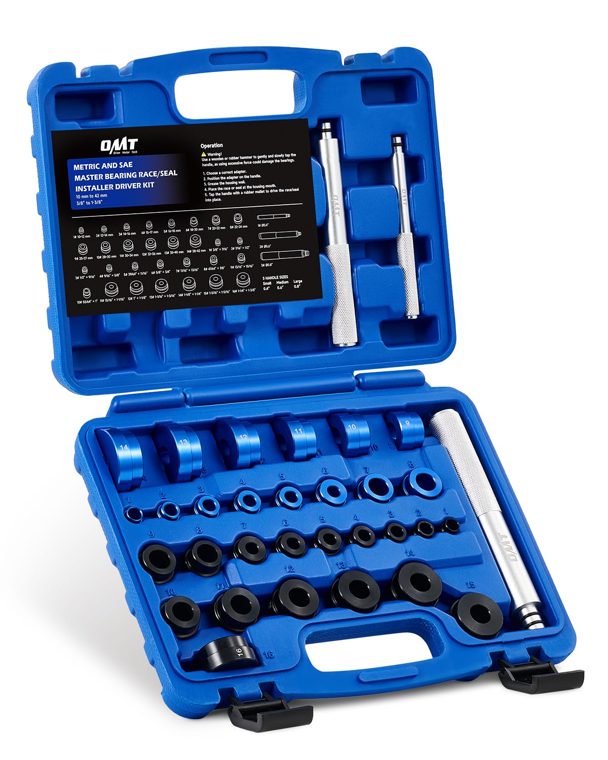 Orion Motor Tech front view of open case organized for easy access and portability