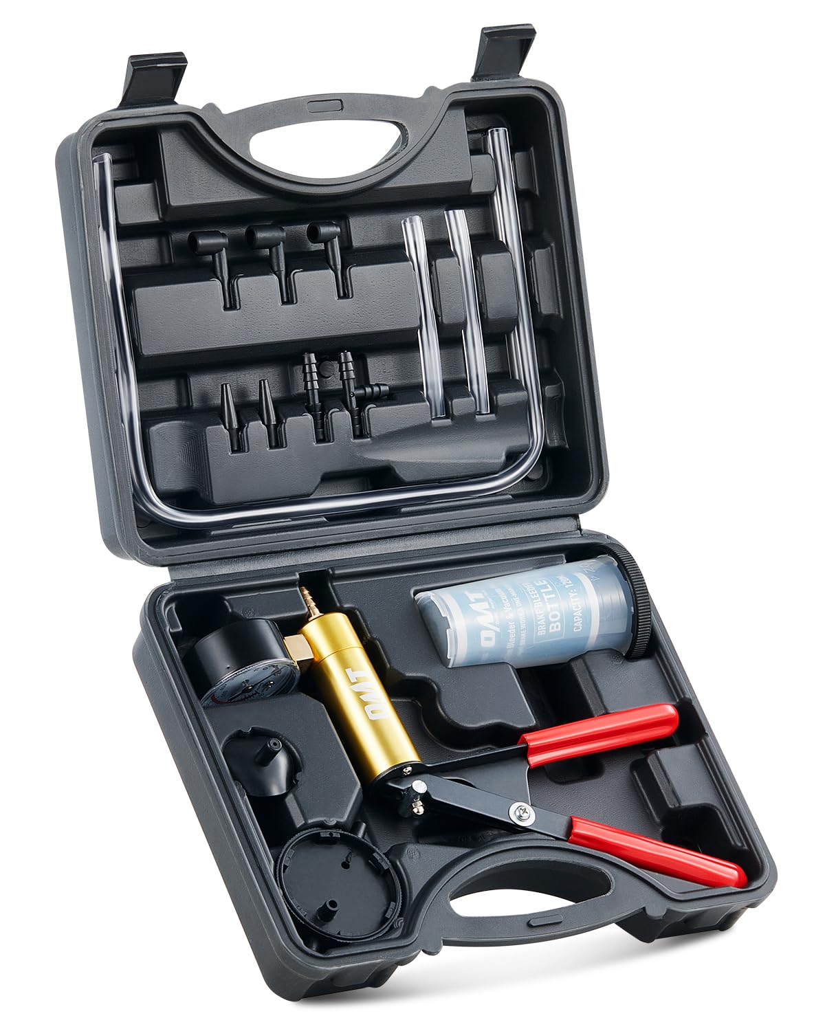 Orion Motor Tech kit front view showing pump and accessories for versatile bleeding