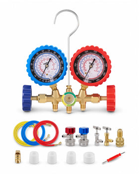 Orion Motor Tech front manifold gauge set showing full kit and controls for fast service