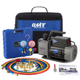 Orion Motor Tech front view of pump and gauge set showing full kit and quick use