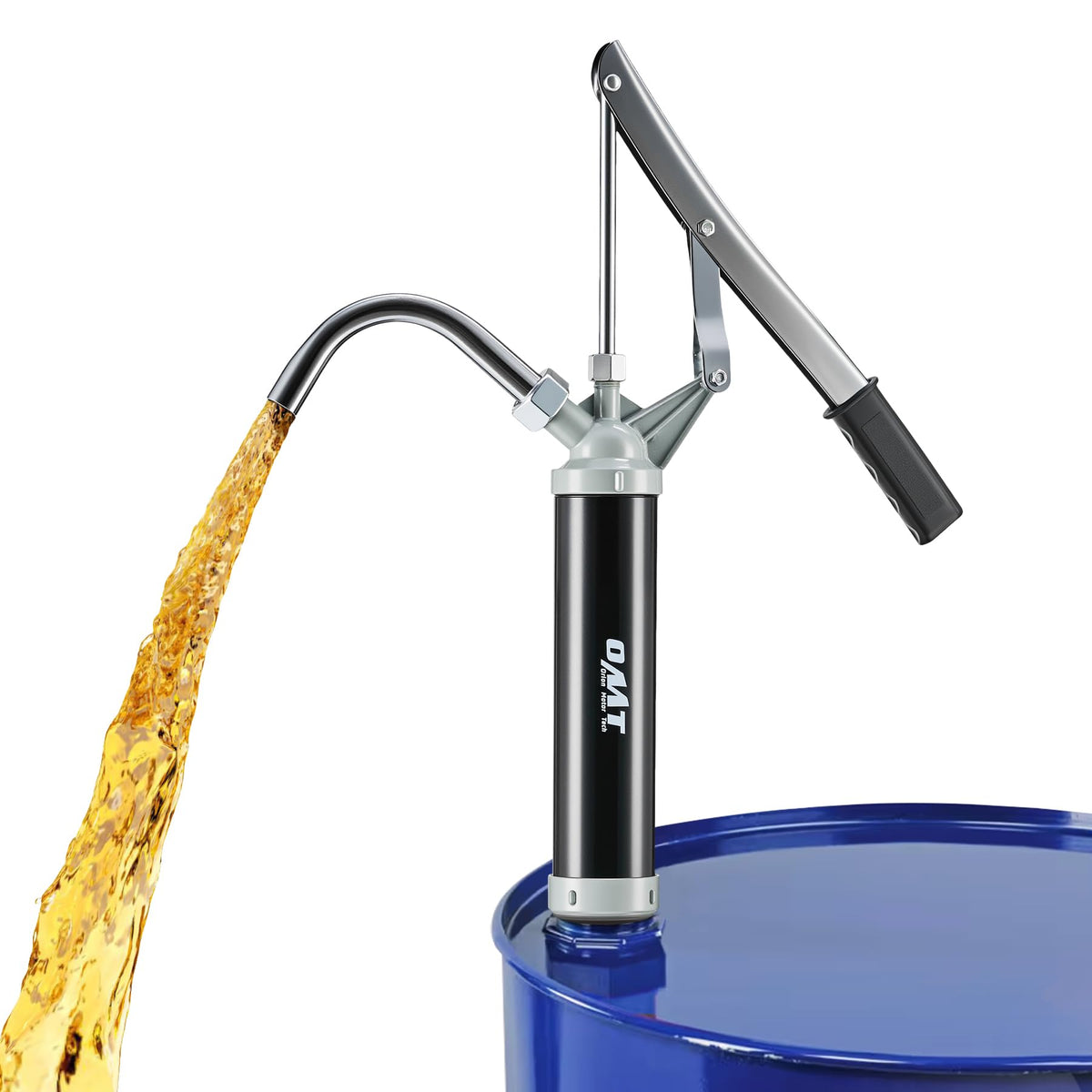 Orion Motor Tech pump mounted on drum showing ready use and easy transfer