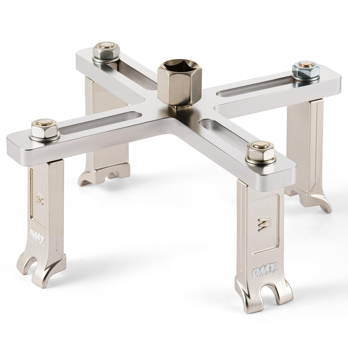 Orion Motor Tech front view of 4-jaw fuel pump tool showing full shape and size for safe removal