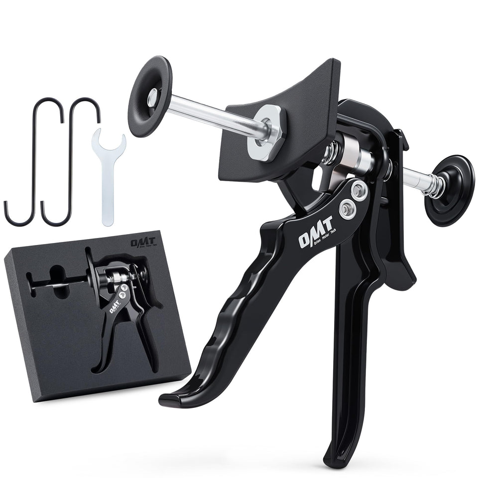 Orion Motor Tech front view of black caliper compressor showing compact design and durability