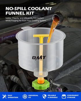 Orion Motor Tech translucent funnel body close-up for accurate level viewing