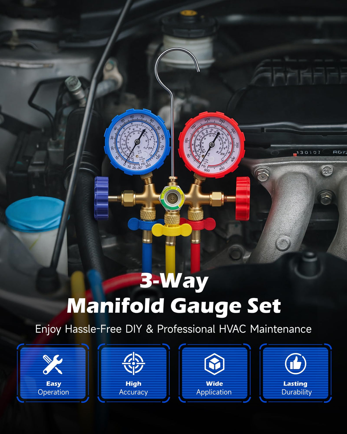 Orion Motor Tech gauge close-up with clear dials for quick accurate readings