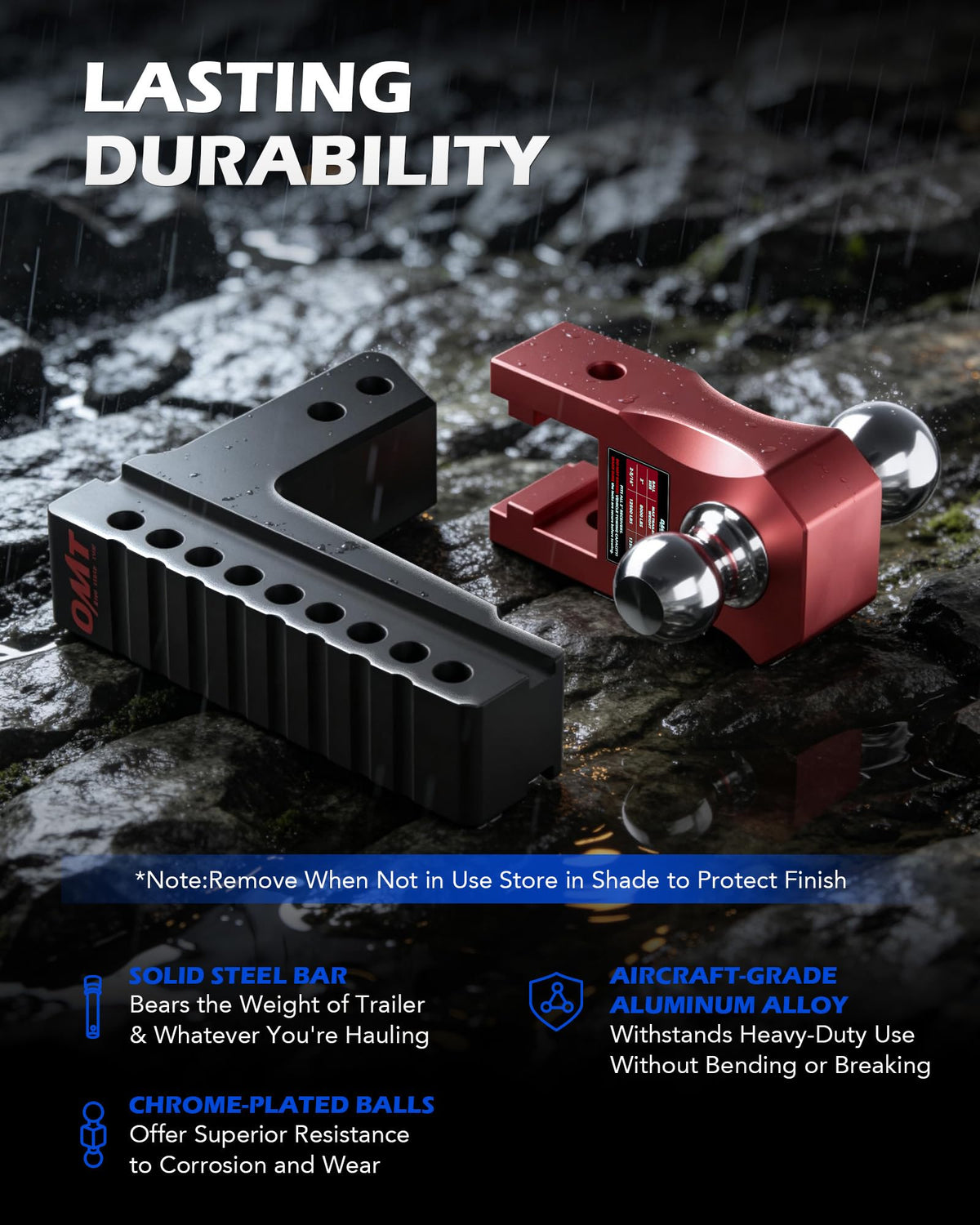Orion Motor Tech theftproof pins and cushion washers showing secure, quieter tow benefit