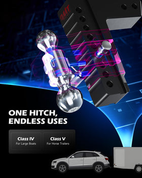 Orion Motor Tech hitch installed on truck showing secure attachment benefit