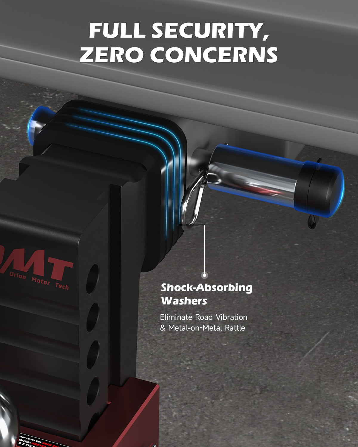 Orion Motor Tech side-by-side scale comparison showing lightweight strong construction benefit