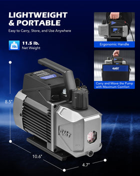 Orion Motor Tech pump connected to car AC system demonstrating efficient evacuation