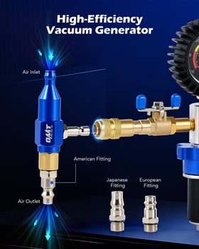Orion Motor Tech kit attached to a vehicle radiator filling port for fast coolant refill