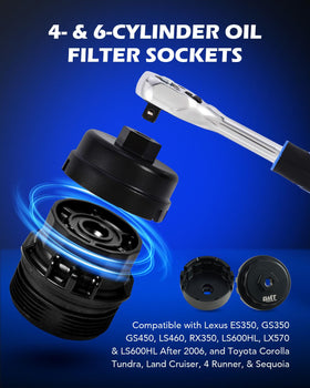 Orion Motor Tech socket in use on Toyota canister cap demonstrating easy removal