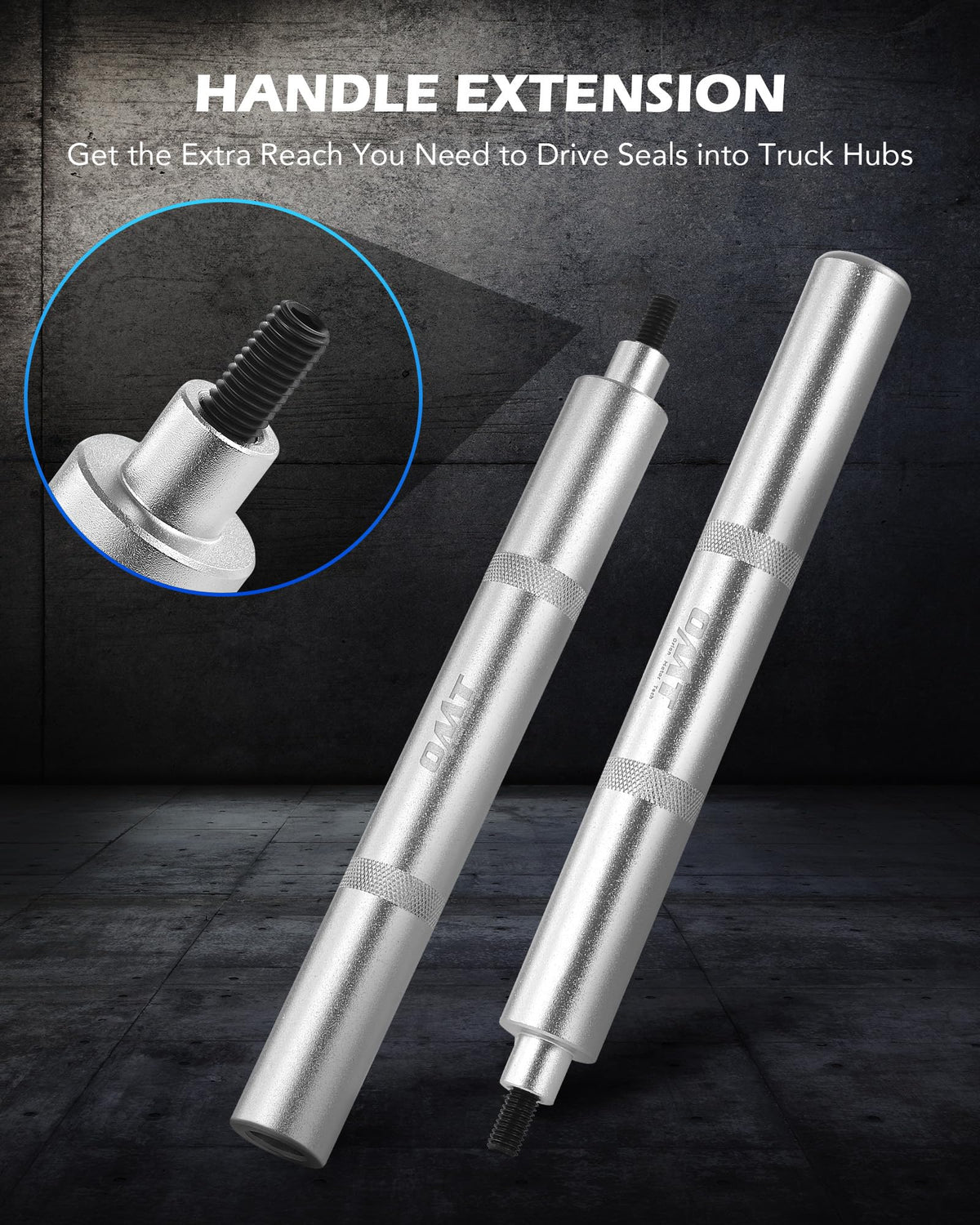Orion Motor Tech driver installed on a Class 8 truck hub for on-vehicle repairs