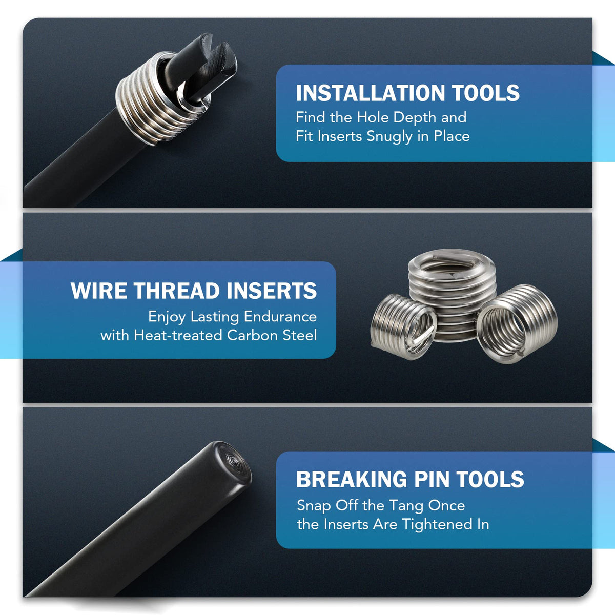 Orion Motor Tech installation mandrel installing an insert for durable repairs