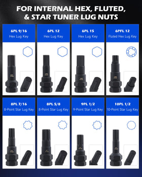 Orion Motor Tech key double-hex head demonstration enabling use with common lug wrenches