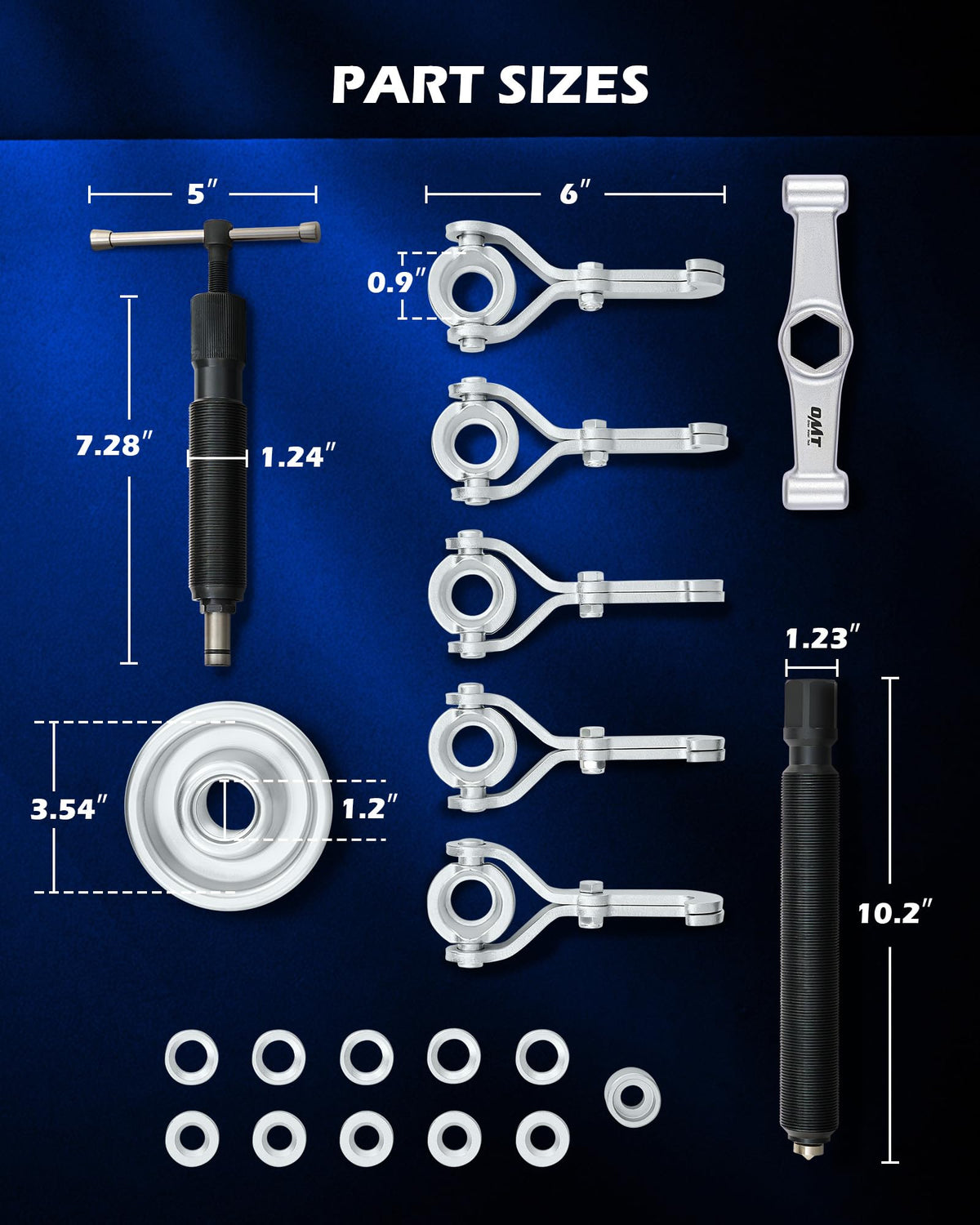 Orion Motor Tech kit in use on truck hub showing damage-free removal benefit