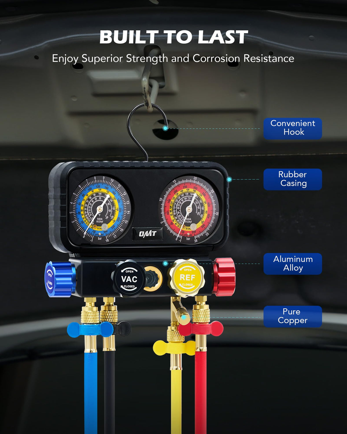 Orion Motor Tech complete kit layout with tools for size and component comparison