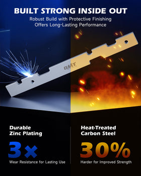 Orion Motor Tech material finish closeup showing zinc-plated steel for corrosion resistance