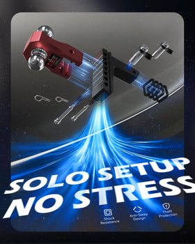 Orion Motor Tech hitch mounted on truck illustrating secure fit and towing readiness benefit