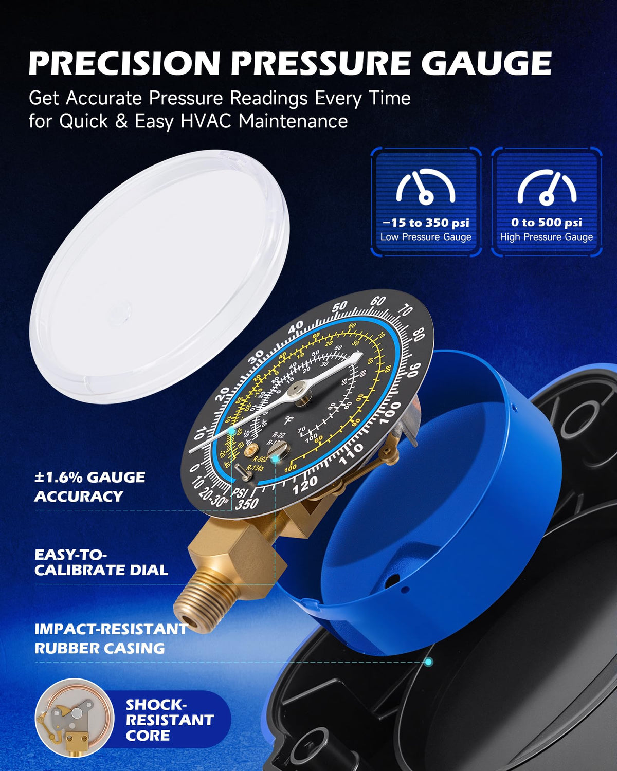Orion Motor Tech protective gloves and shatter-proof glasses included for safer maintenance
