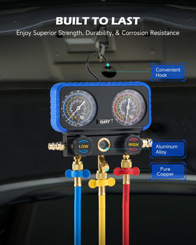 Orion Motor Tech size comparison with hand showing scale and 5-foot hose reach advantage