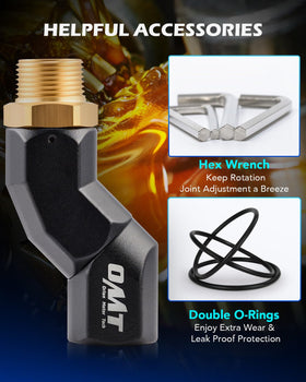Orion Motor Tech lifestyle image of swivel used during field refueling for convenience