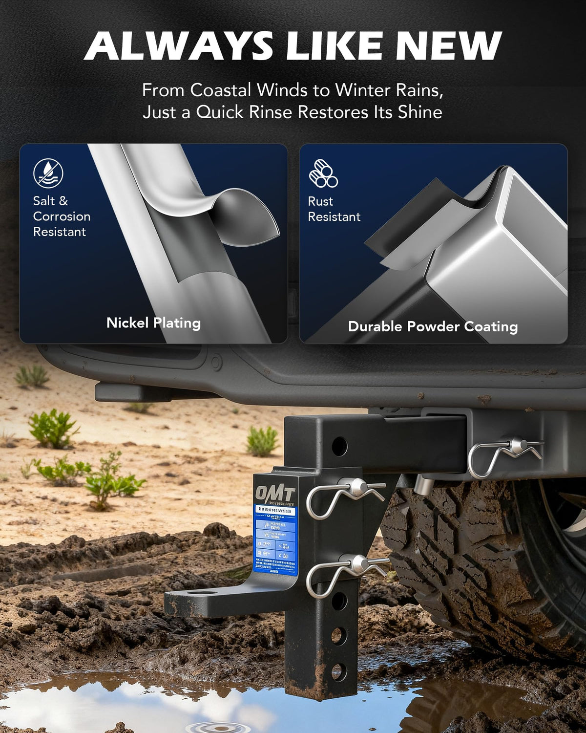 Orion Motor Tech pin and clip hardware close-up showing tool-free setup benefit: fast changes