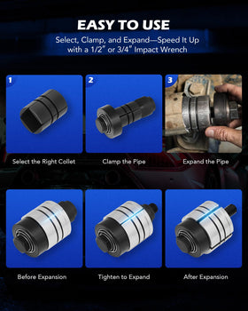 Orion Motor Tech expanded pipe sample demonstrating tight slip-fit result