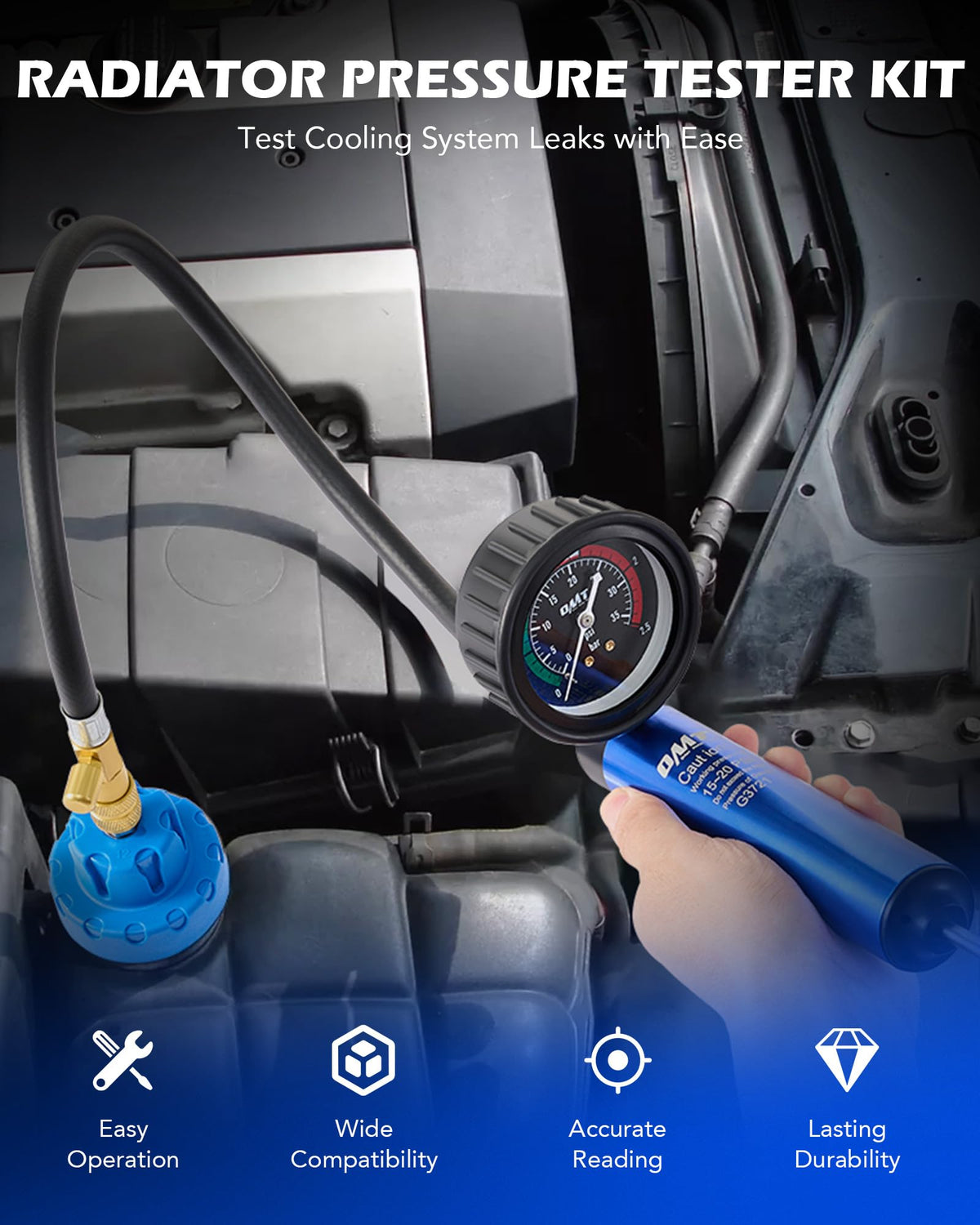 Orion Motor Tech close-up of 2.5-inch gauge with rubber boot offering clear, protected pressure readings