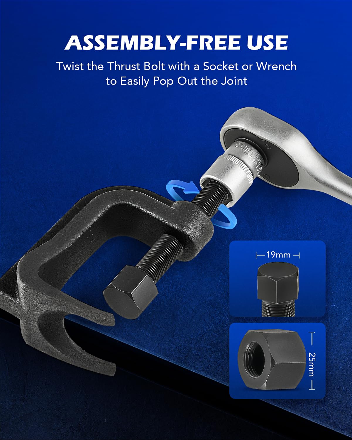 Orion Motor Tech detail of included lower control arm pry bar for extra leverage