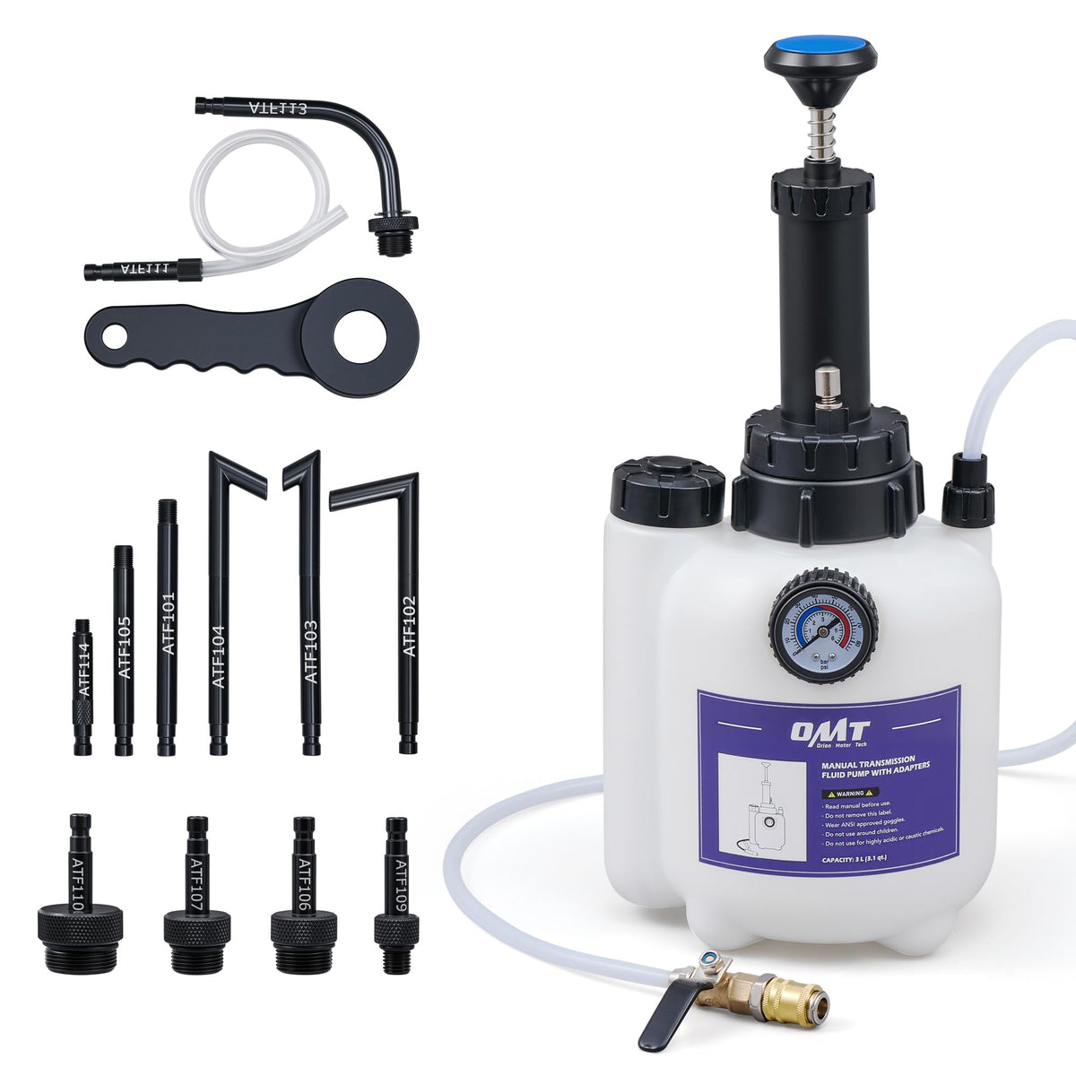 Orion Motor Tech pump front view showing compact design and handle, enabling fast fills