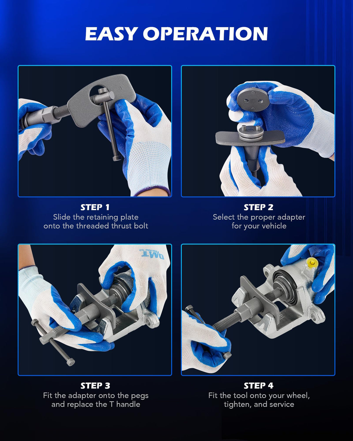 Orion Motor Tech retaining plates and drive keys laid out, aid secure piston compression