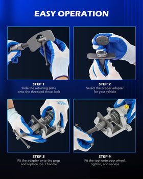 Orion Motor Tech retaining plates and drive keys laid out, aid secure piston compression