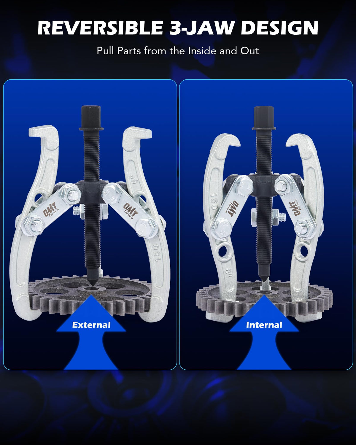 Orion Motor Tech reversed jaw configuration illustrating internal and external pulling versatility
