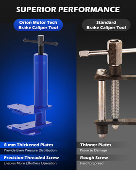 Orion Motor Tech side profile showing 1045 steel construction and durable powder-coated finish