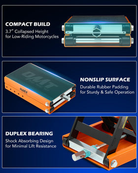 Orion Motor Tech side profile showing scissor mechanism and reinforced crossbars