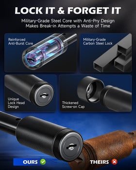 Orion Motor Tech side view of aluminum locking cap protecting the keyway for durability