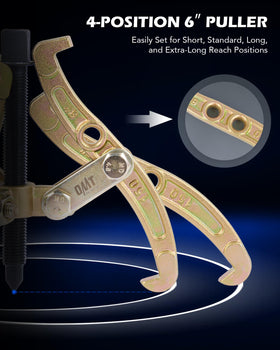 Orion Motor Tech pullers beside ruler showing spreads and reach for fitting planning